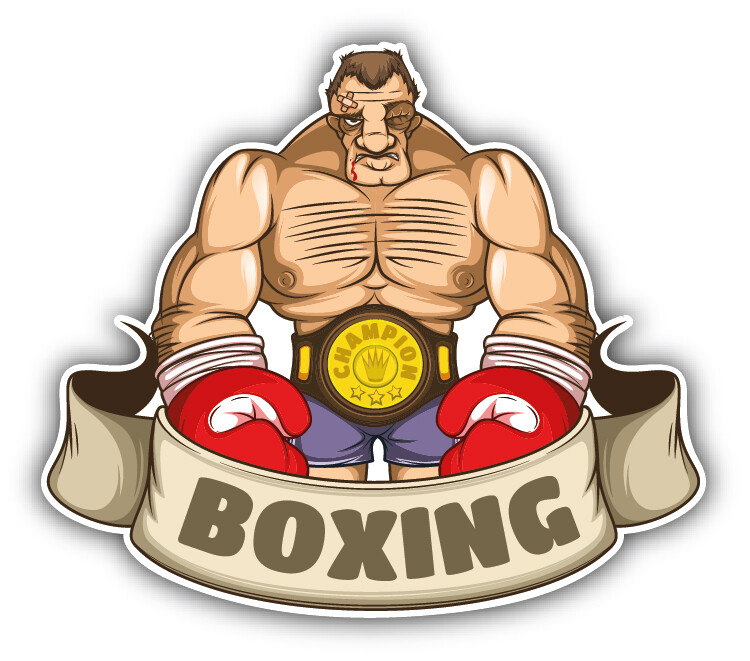 Boxing Champion Label Car Bumper Sticker Decal