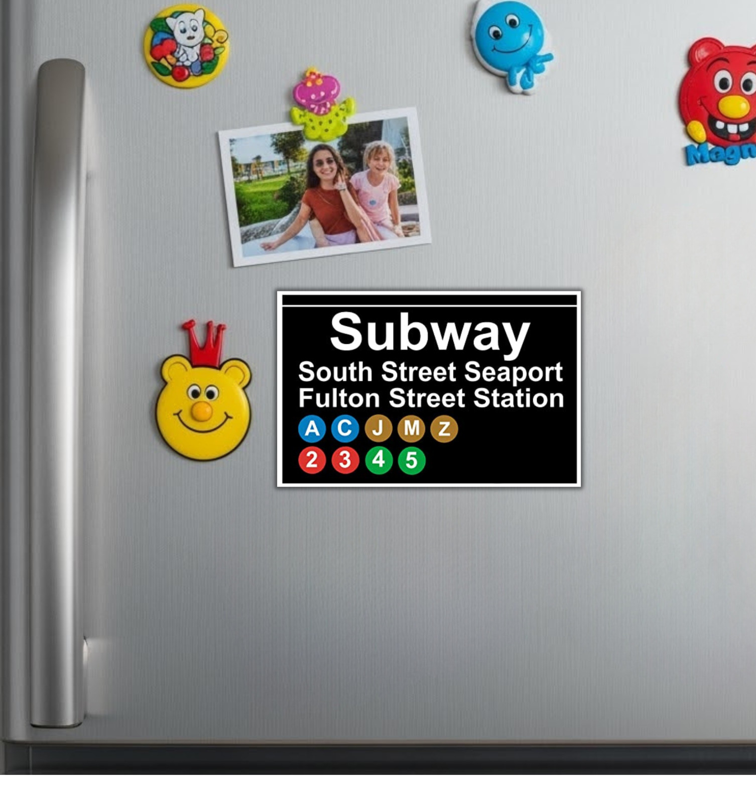 NYC Subway Signs Die Cut Glossy Fridge Magnets