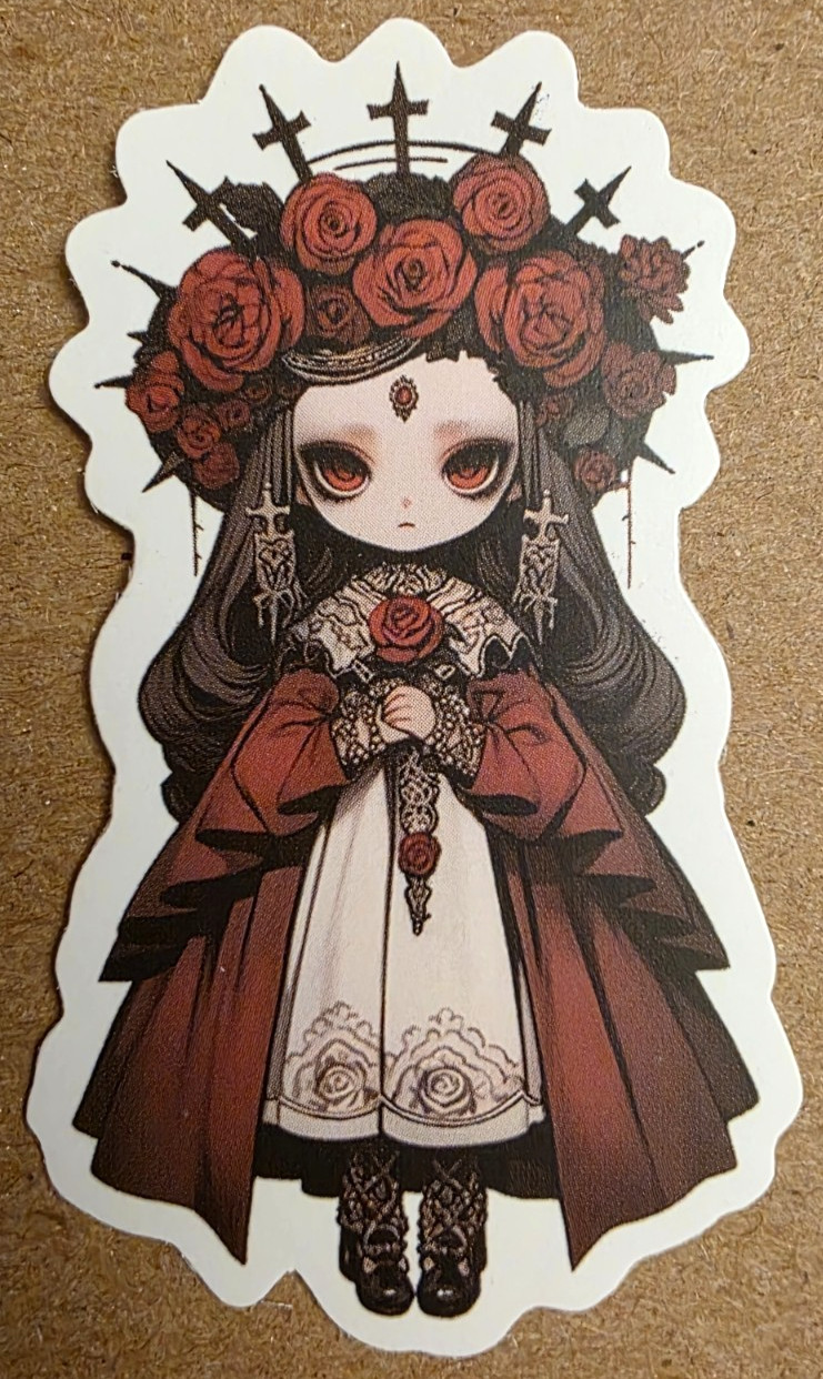 Halloween Sticker Girl Witch Vampire Ghost Gothic Cross Nun Chibi Anime Manga