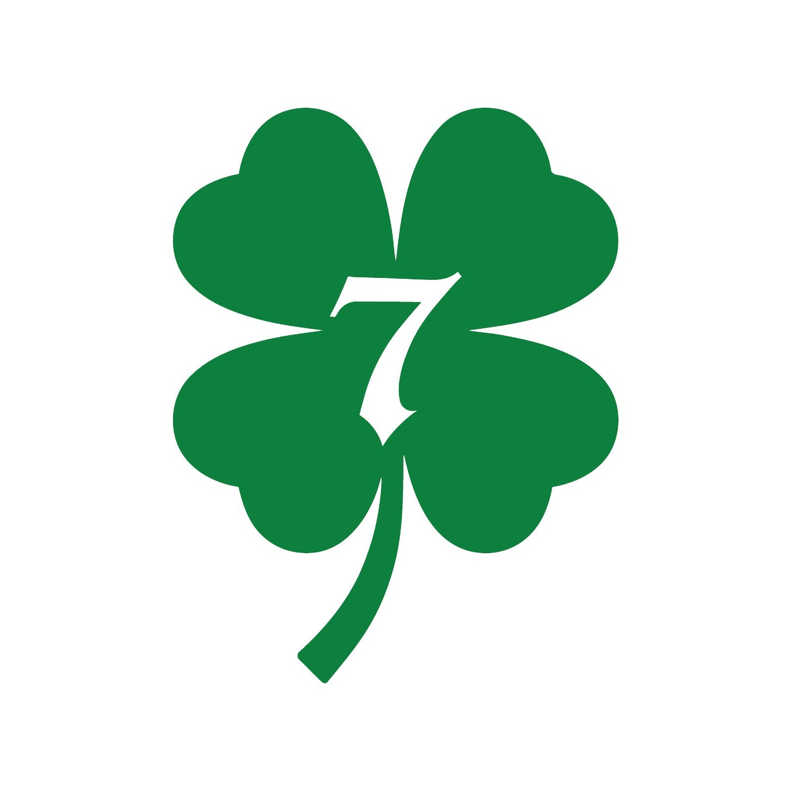 4 Leaf clover Vinyl Decal Four leaf clover Lucky number 7 shamrock Sticker