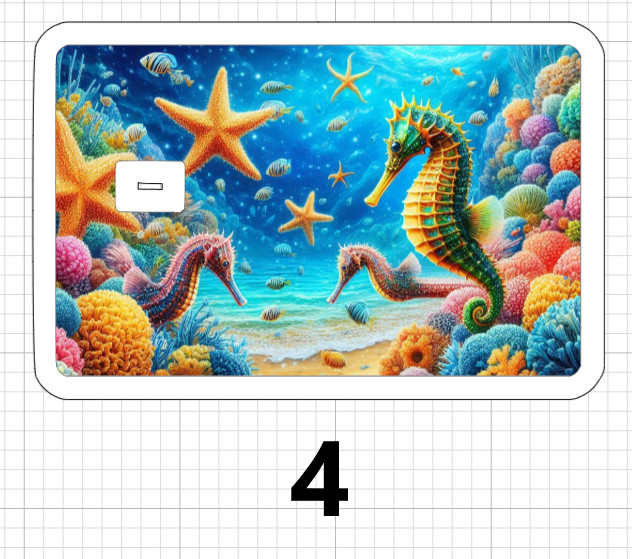 Sea Life Turtle Seahorse Dolphin ATM DEBIT CREDIT CARD STICKER Coral Eel Ocean