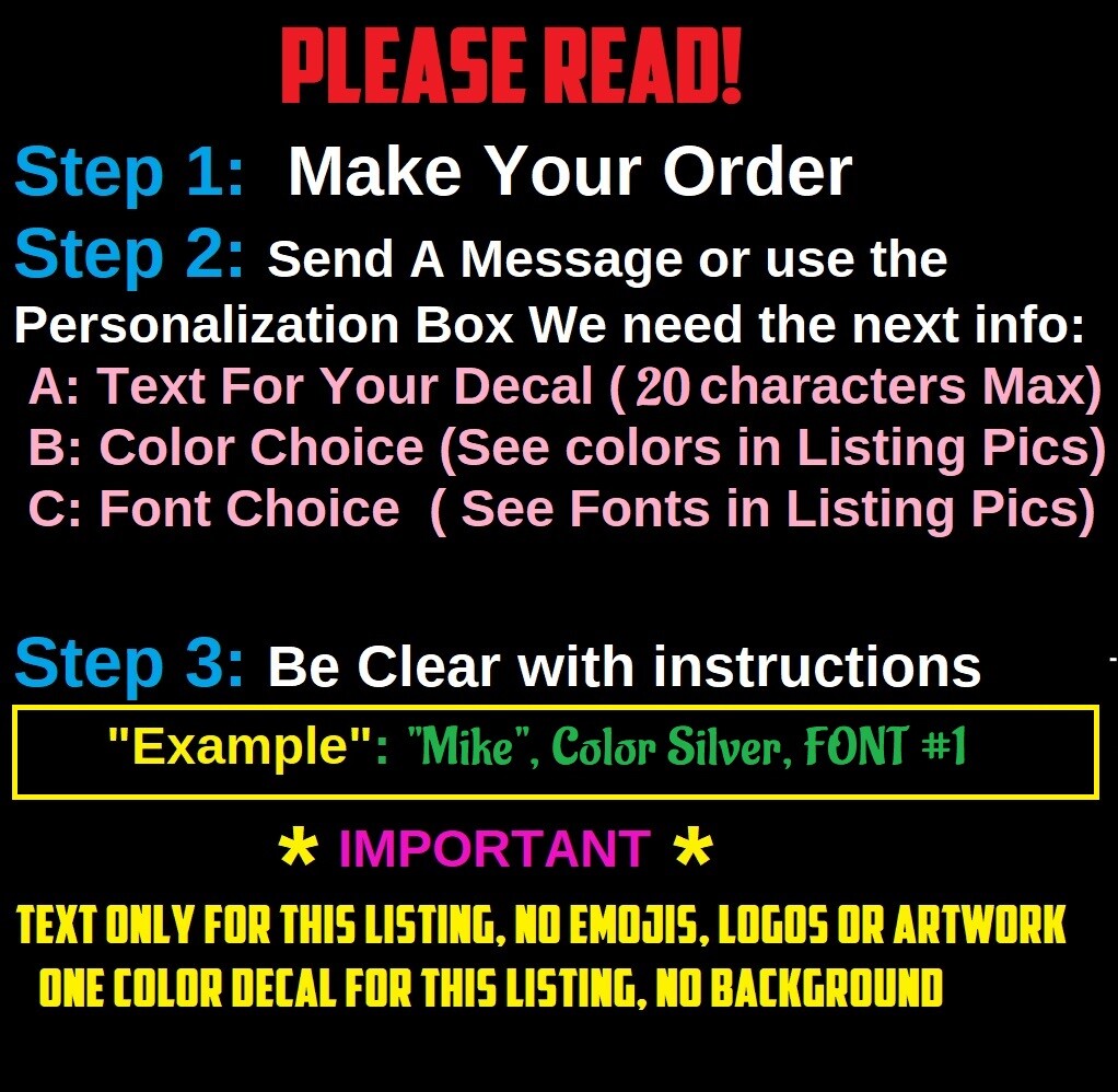 Custom Personalized Vinyl Lettering Name Decal Sticker – custom Style text