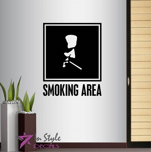 Vinyl Decal Smoking Area Sign Any Room Business Removable Wall Sticker 977