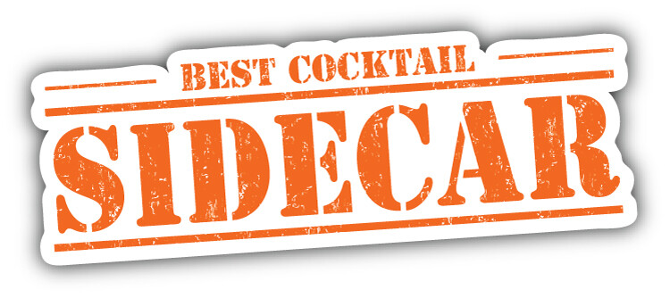 Sidecar Cocktail Stamp Art Decor Car Bumper Sticker Decal