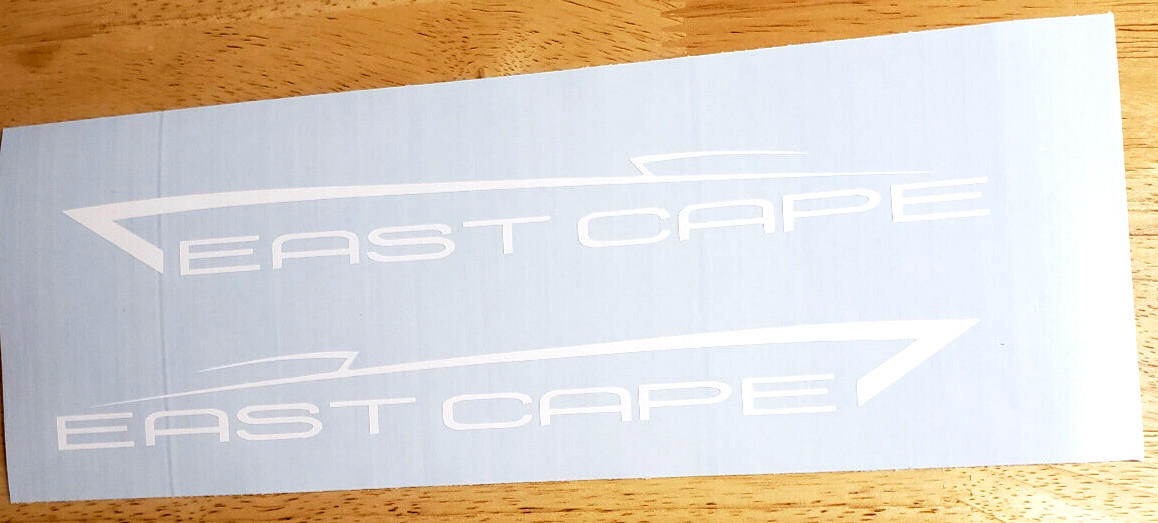 East Cape Vantage Boat Gloss White 26" Vinyl Die-Cut FAST USA