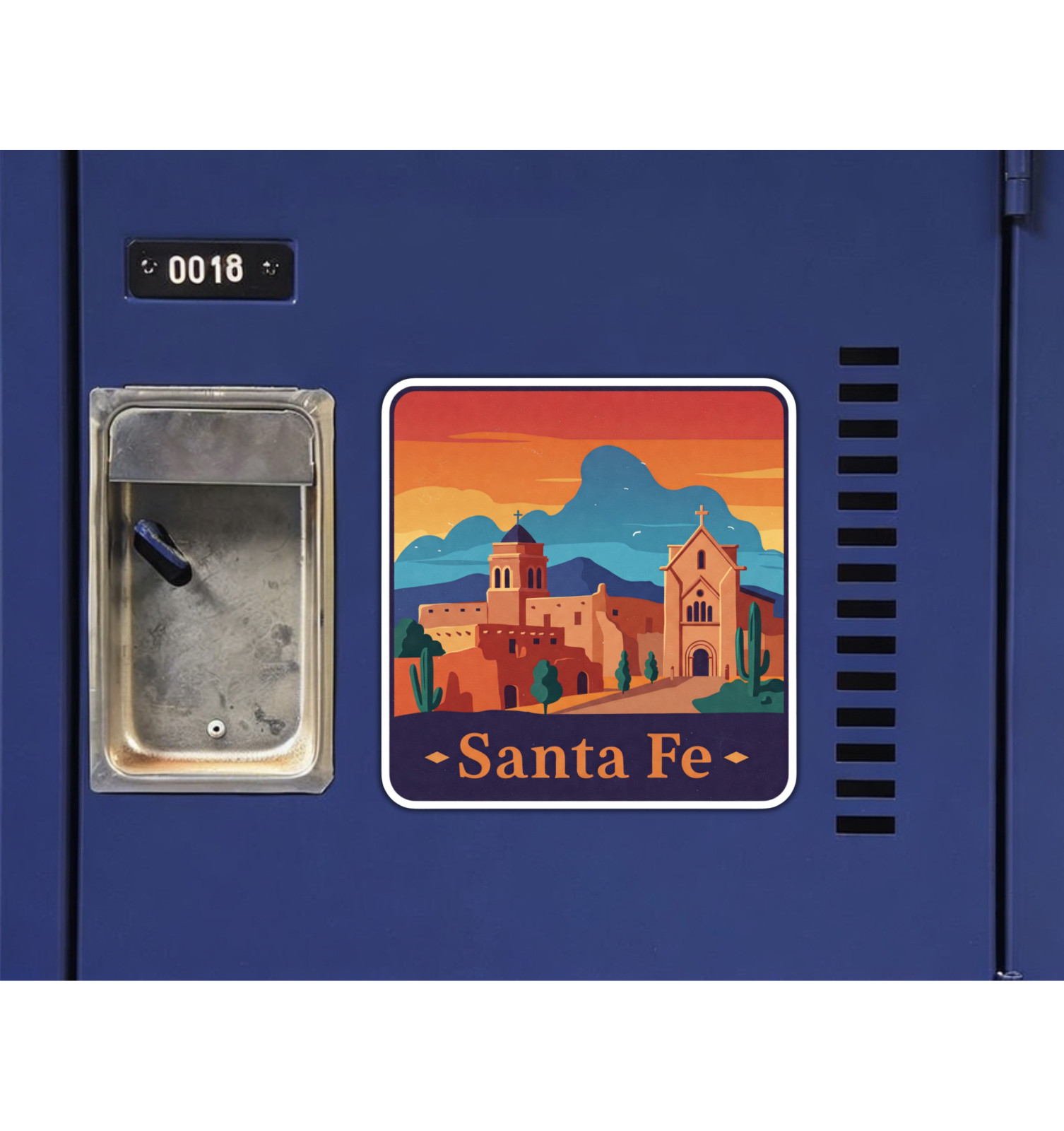 Santa Fe New Mexico Fridge Magnet or Laptop Sticker
