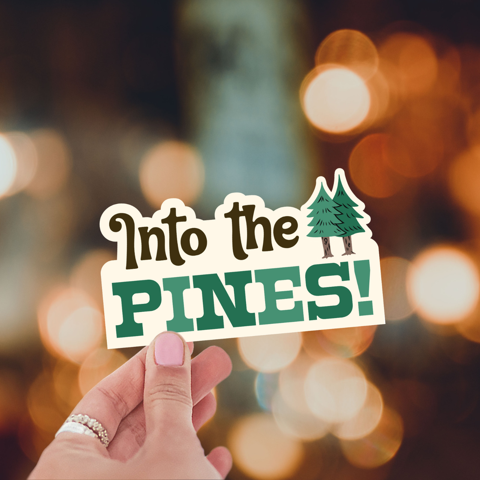 Into the Pines Sticker Camping Hiking Forest Nature Outdoor Decal