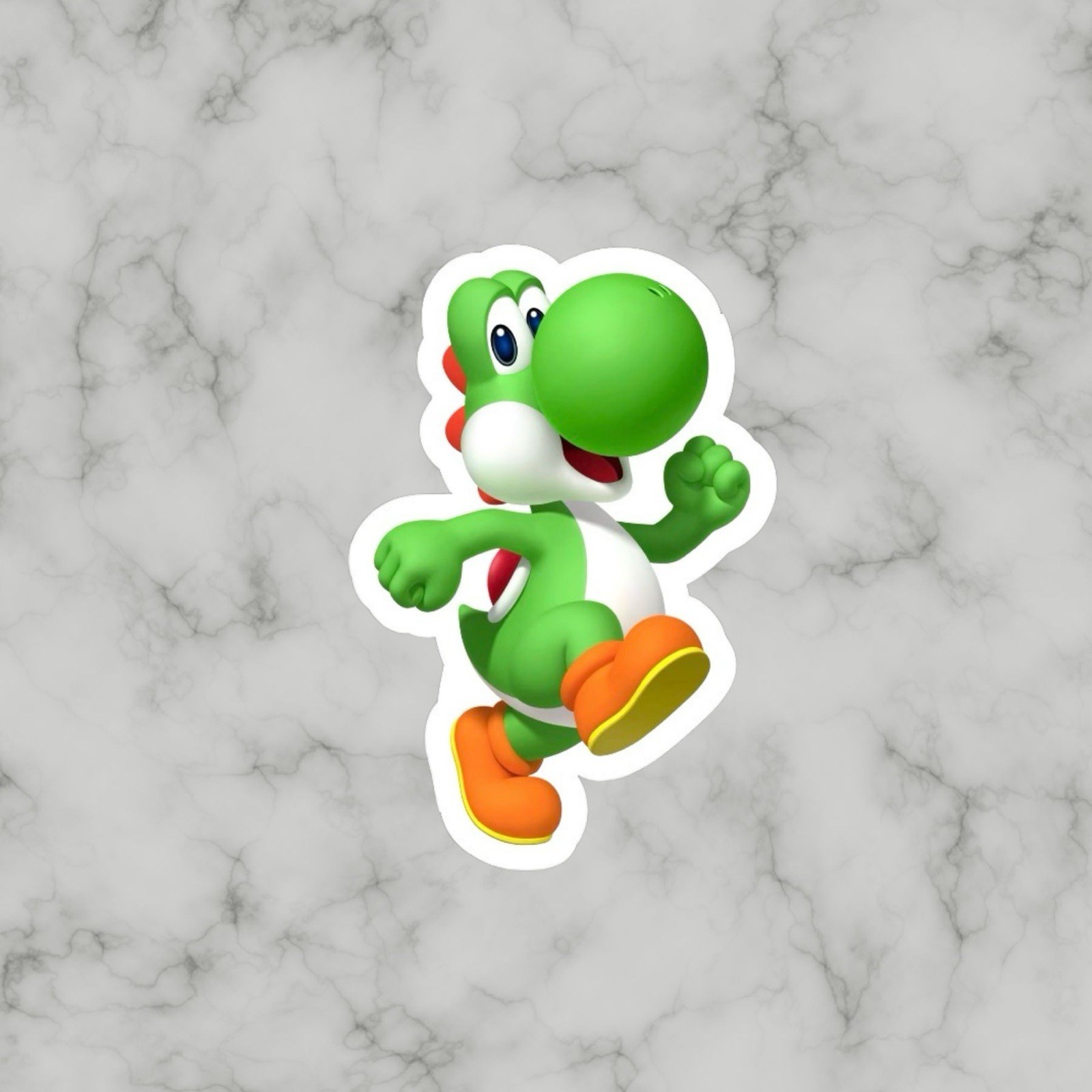Green Yoshi, Super Mario, Nintendo, Fun Adorable Glossy Vinyl sticker, Decal