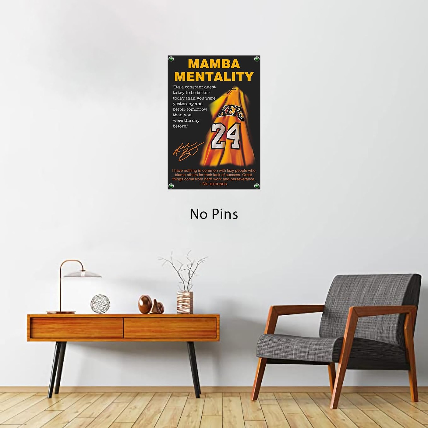 Black Mamba Inspirational Quotes Poster, Black Mamba Mentality Wall Art Decor…