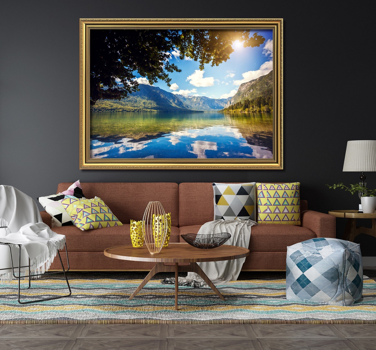 3D Sun River 52 Framed Poster Home Decor Print Painting Art AJ WALLPAPER