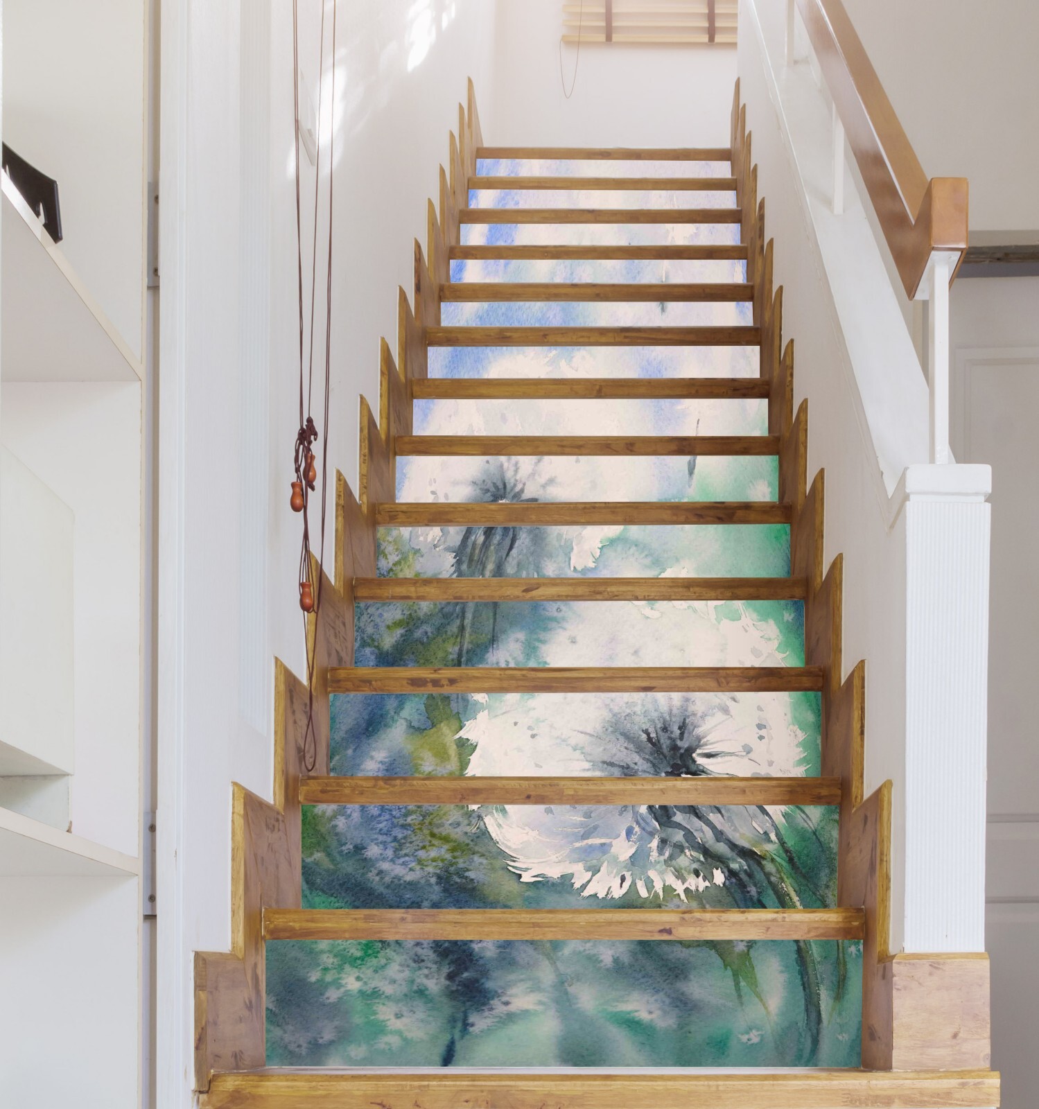 3D White Dandelion AZ473 Stair Risers Decoration Mural Vinyl Wallpaper Kay