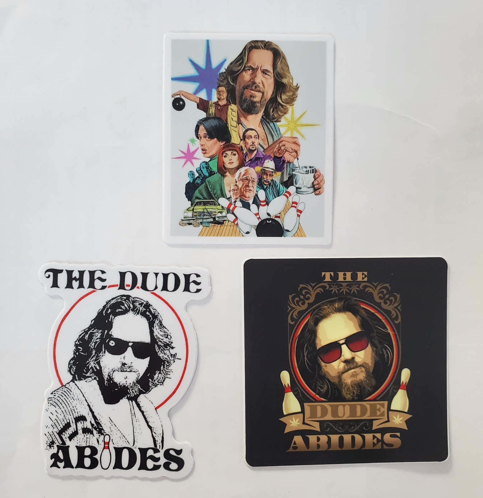 BIG LEBOWSKI STICKERS (3) Variety Pack 5 Year Warranty Heavy Duty Vinyl Decals