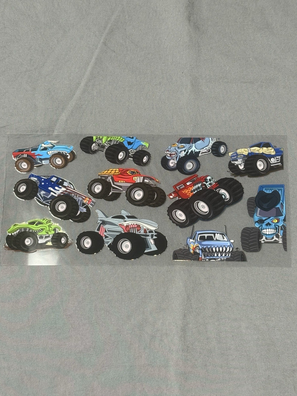 New Monster Trucks UV DTF Transfer Sticker Wrap DIY Bottles Cup