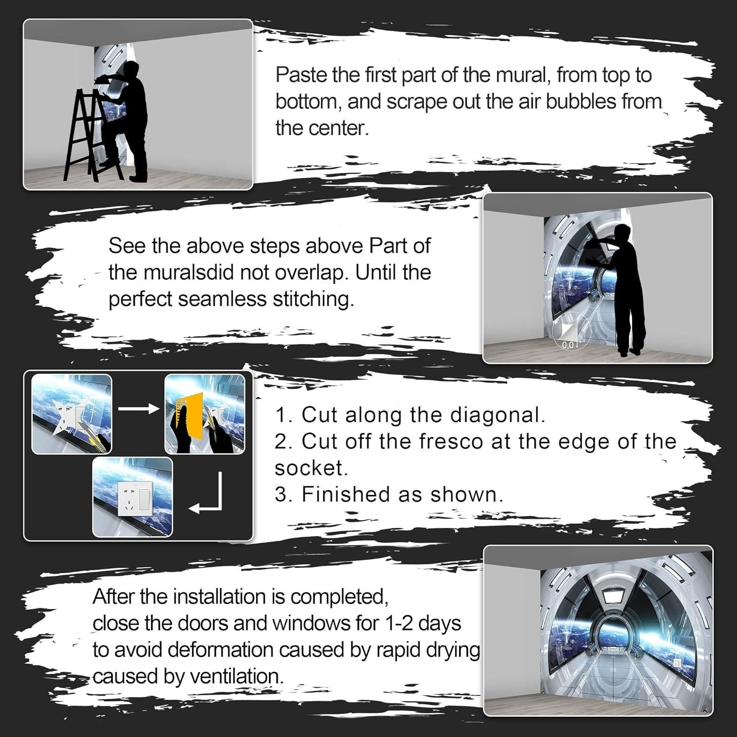 Space Ship 3D Space Wallpaper Bedroom Extra Large Wall Mural Living Room