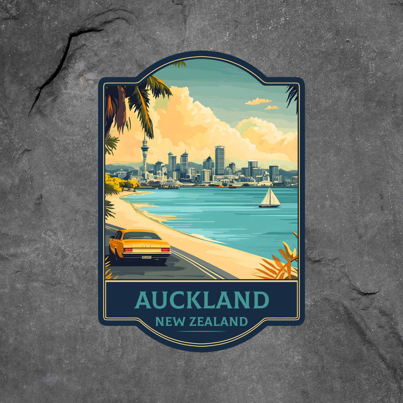 Auckland Sticker Vinyl Decal New Zealand Skyline Beach Travel Car Laptop