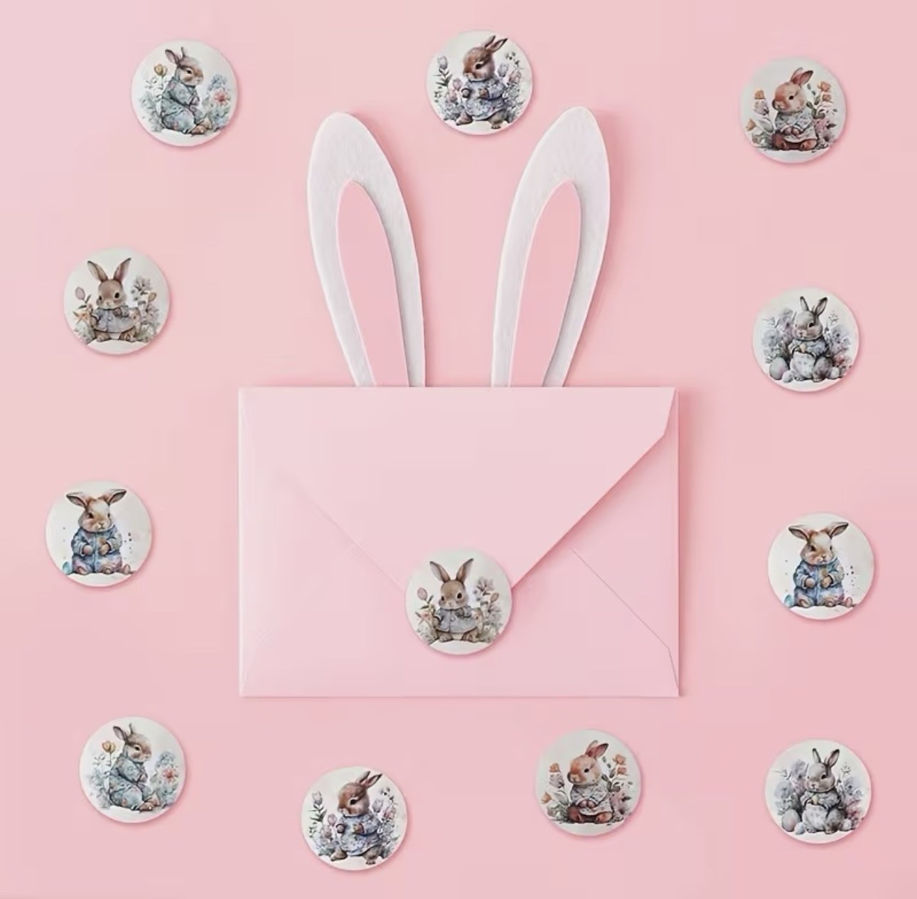 50 PACK – RETRO VTG EASTER BUNNY RABBIT 1” INCH STICKER DECAL SET LOT 50PCS