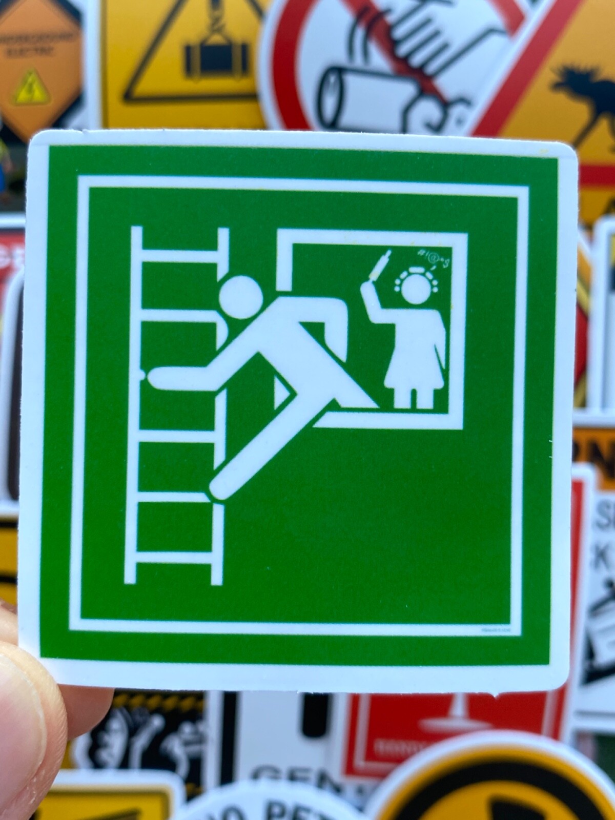 5-50 pcs Warning Signs Stickers, Graffiti Radiation Caution Waterproof Decals