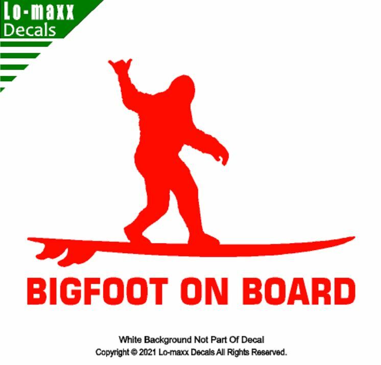 Bigfoot On Board Hang Loose Shaka Surfer Superior Quality Die Cut Vinyl Decal