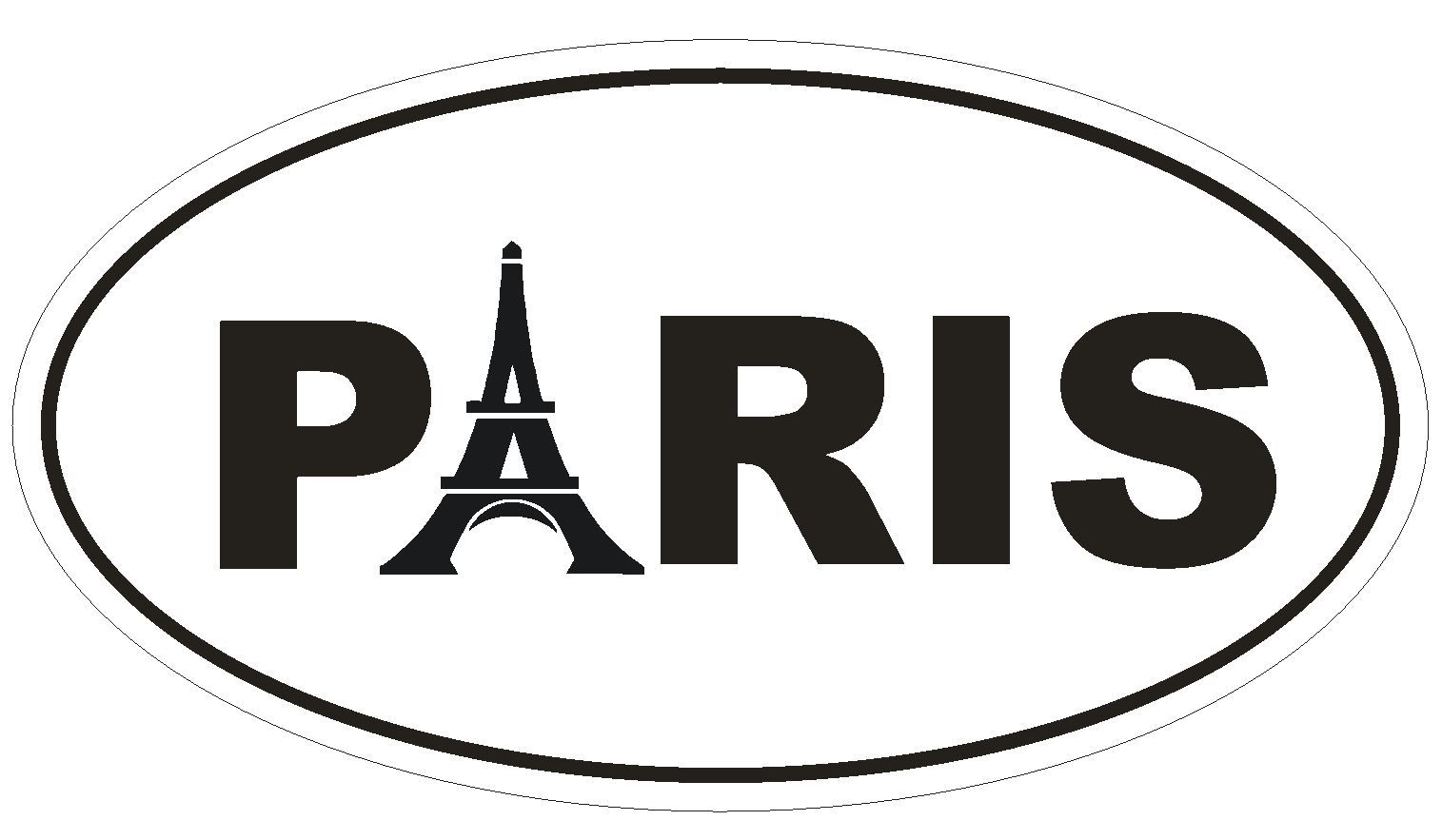 Paris Oval Bumper Sticker or Helmet Sticker D804 Euro France Oval Eiffel Tower