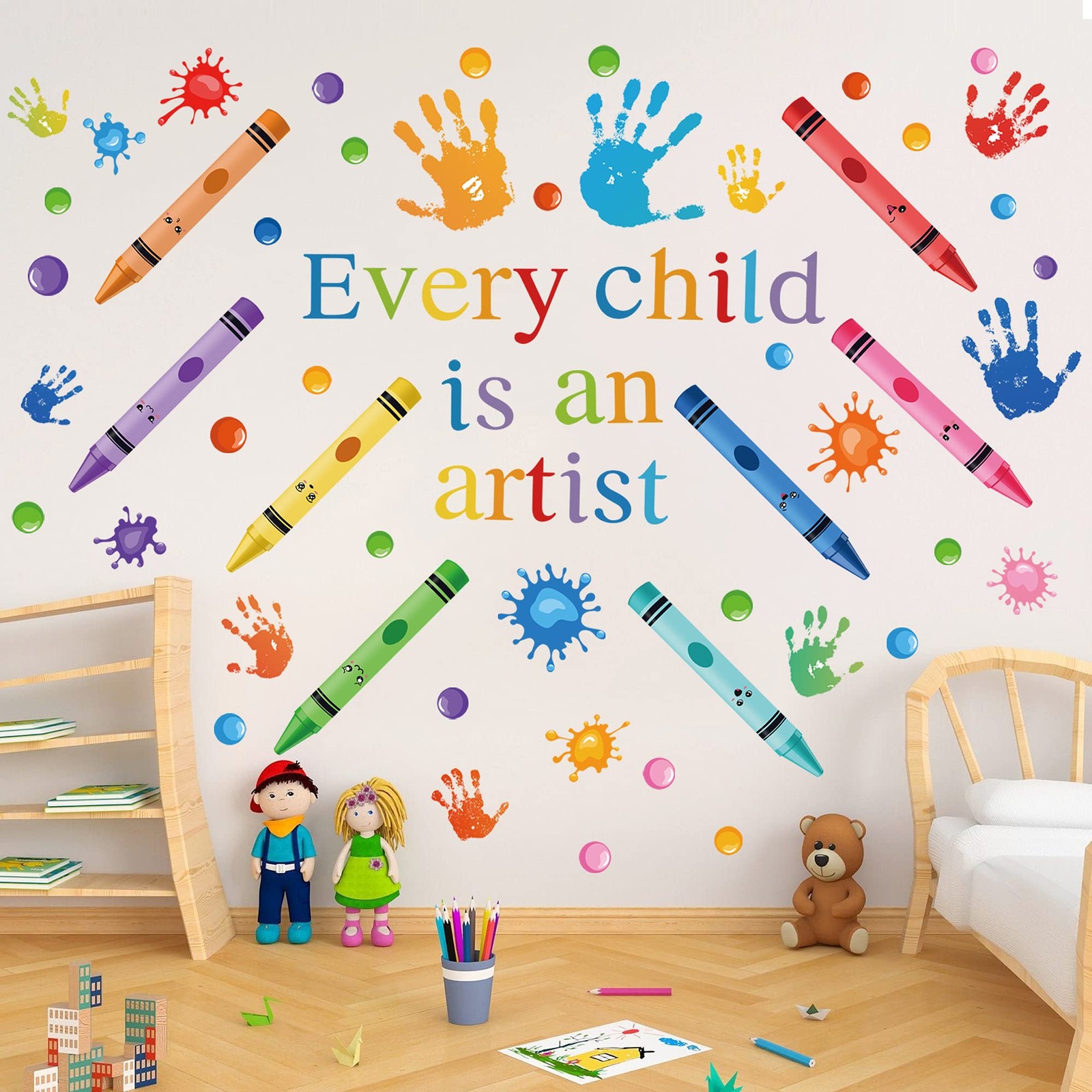 Every Child is an Artist Wall Decals Watercolor Crayon Paint Splatter Wall…