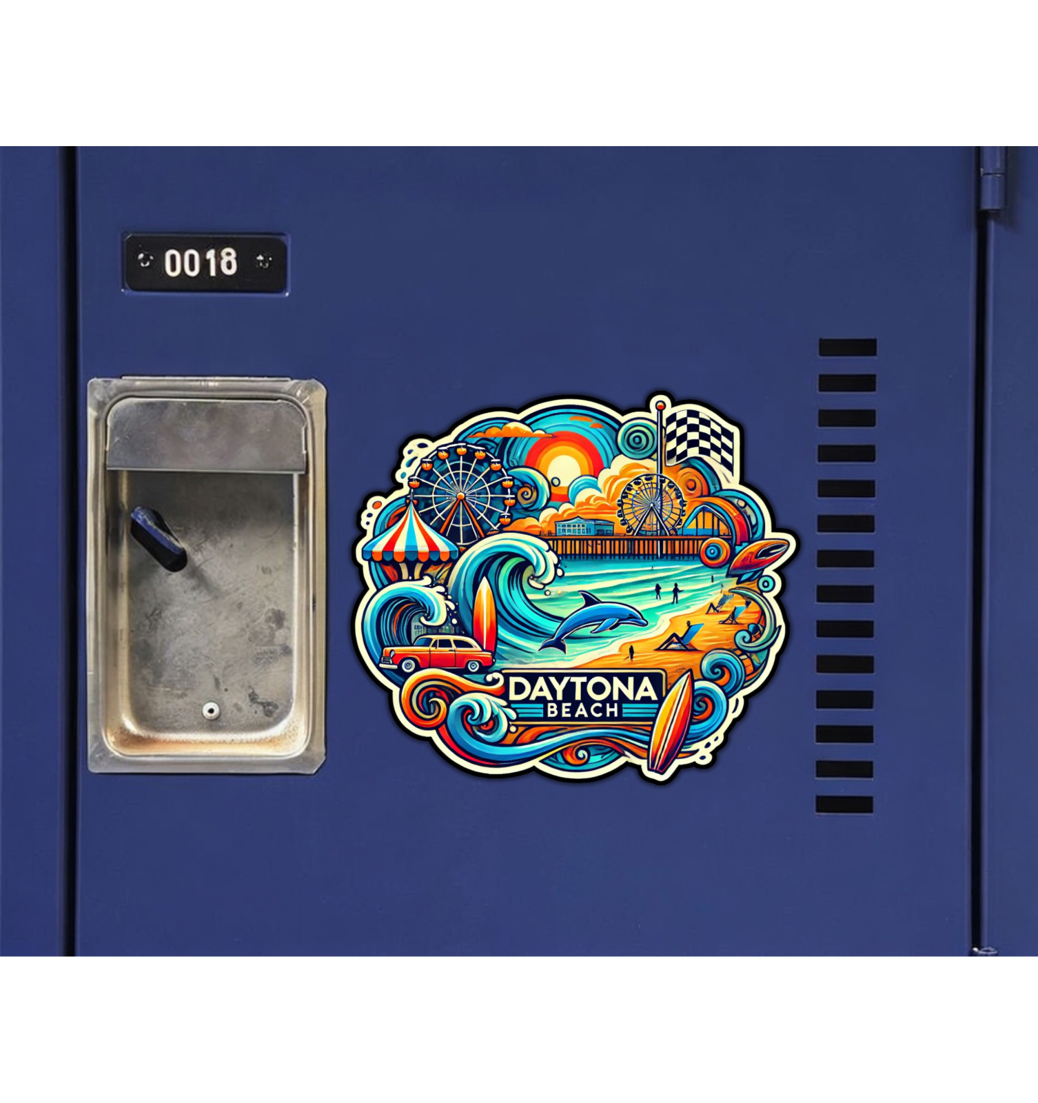 Daytona Beach Florida Fridge Magnet or Laptop Sticker