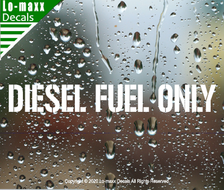 Diesel fuel Only Military Stencil Font Superior High Quality Die Cut Vinyl Decal
