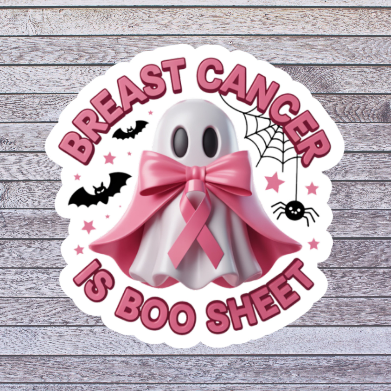 Cancer sticker vinyl decal awareness support breast cancer is boo sheet