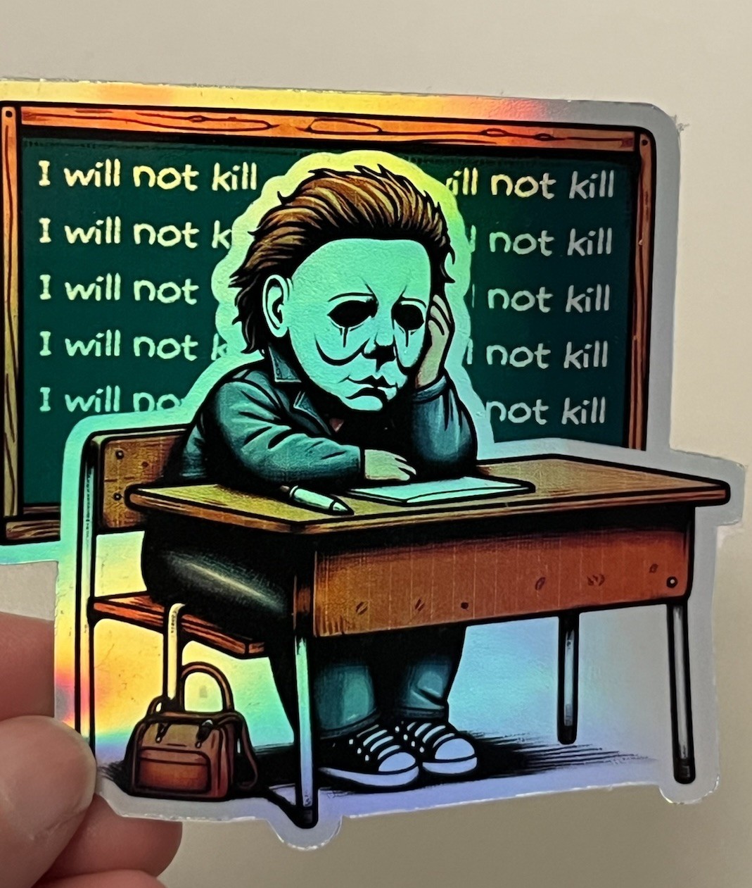 Michael Myers School Horror Waterproof Holographic 3 Inch Sticker