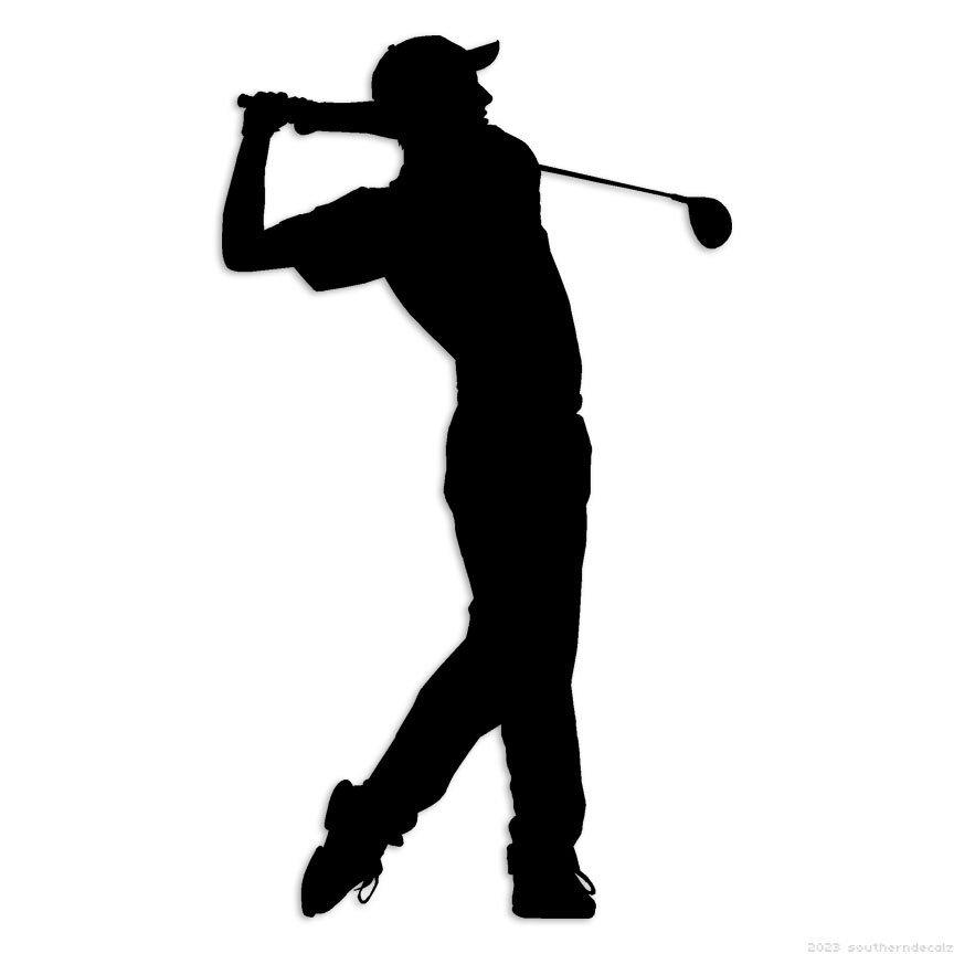 Golf Golfer Swing – Decal Sticker – Multiple Colors & Sizes – ebn6415