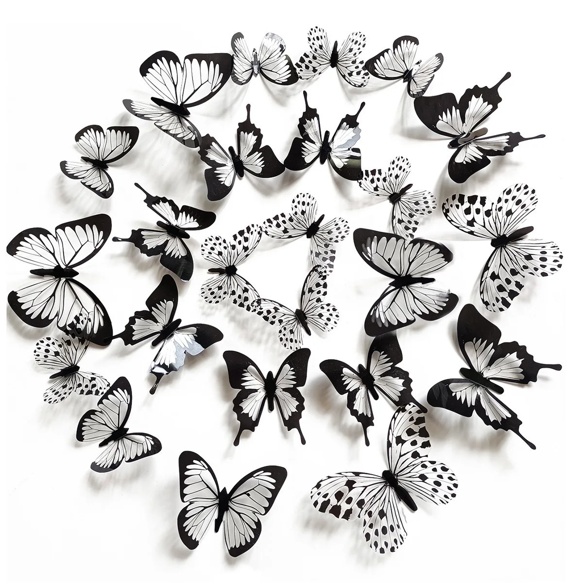 12/24pcs Butterfly Sticker 3D Wall Decoration for Living Room & Bedroom Stickers