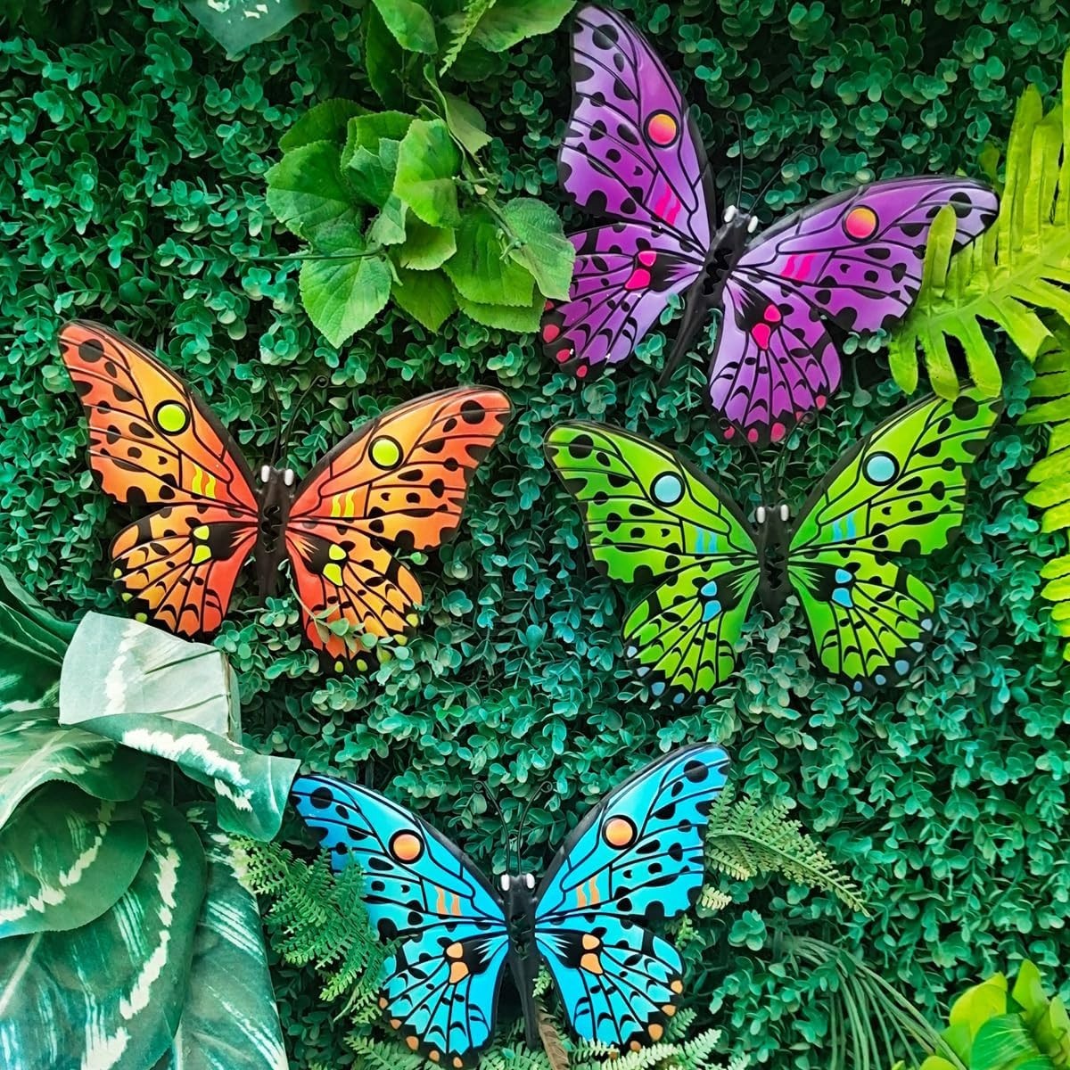 Set of 4 Butterfly Wall Hangings – Indoor Outdoor Decoration