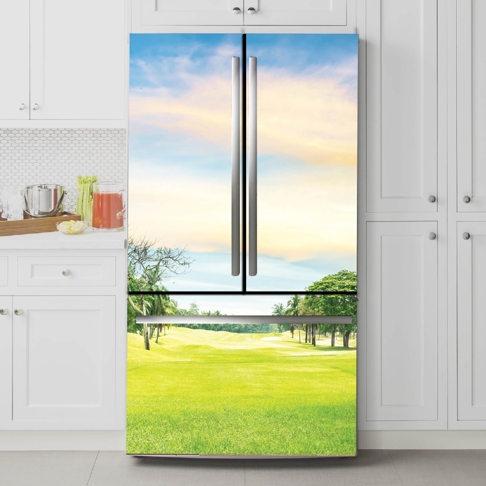 Nature Fridge Wrap, Forest Refrigerator Cover, Kitchen Vinyl