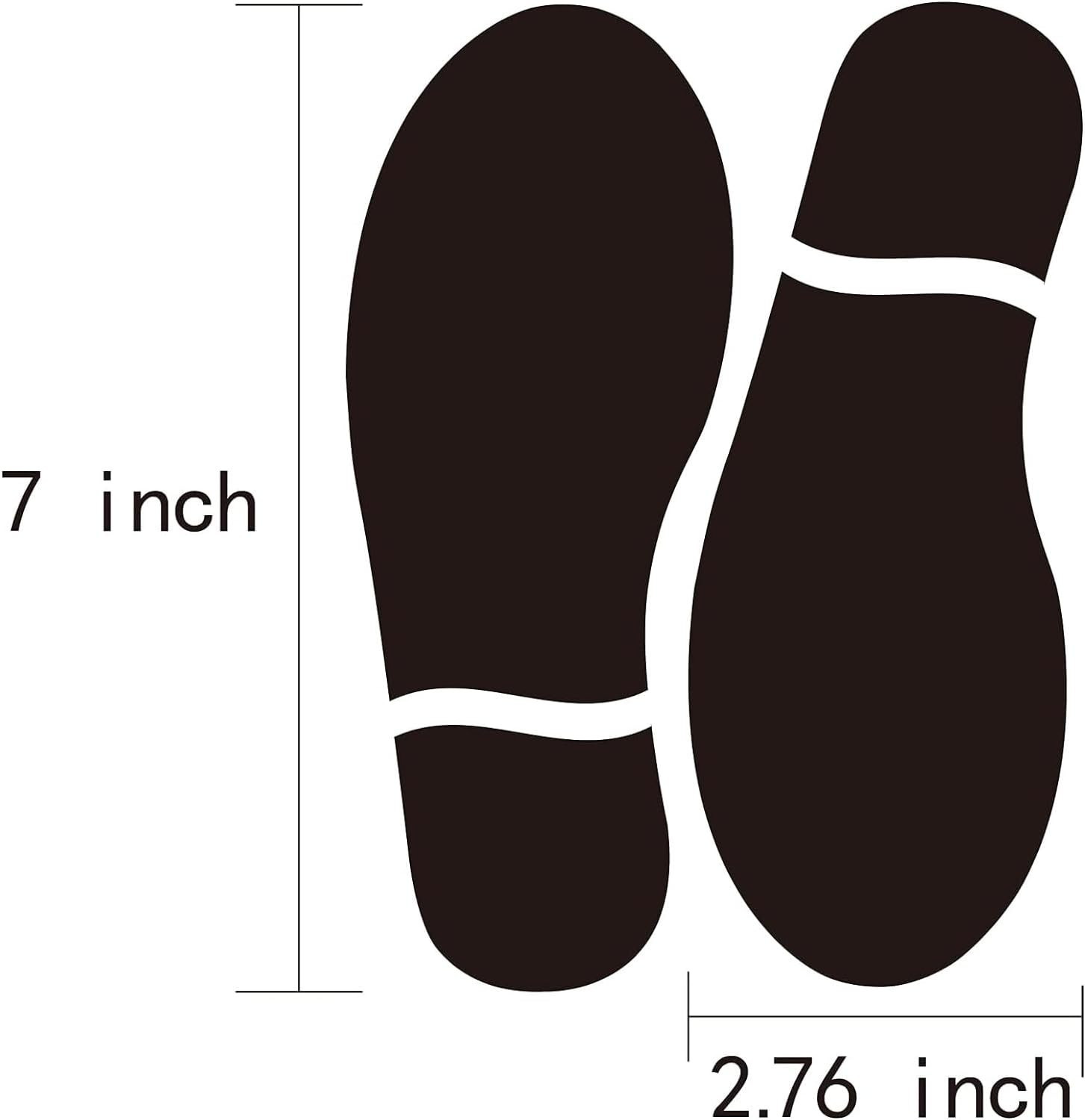 Finduat 20 Pairs 40 Prints Black Shoe Footprint Stickers Decals, Floor Wall Stai