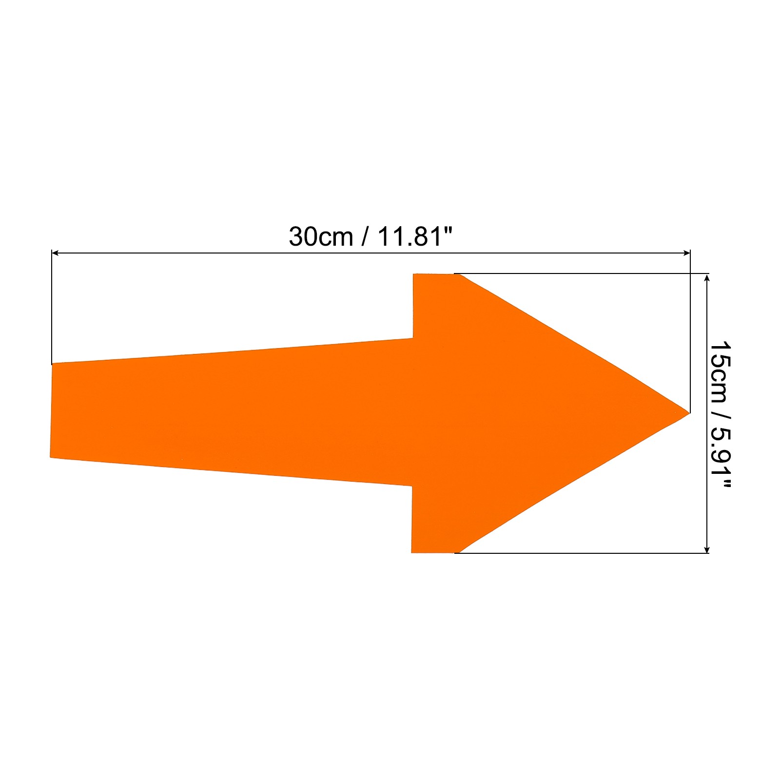 12Pcs 12" x 6" Arrow Sticker, PVC Self Adhesive Arrow Sign, Orange