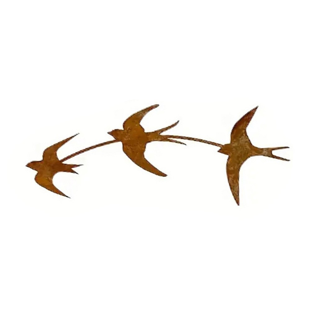 Rusty Bird Accent Metal Wall Decor Vintage Design Weathered Finish Outdoor Use
