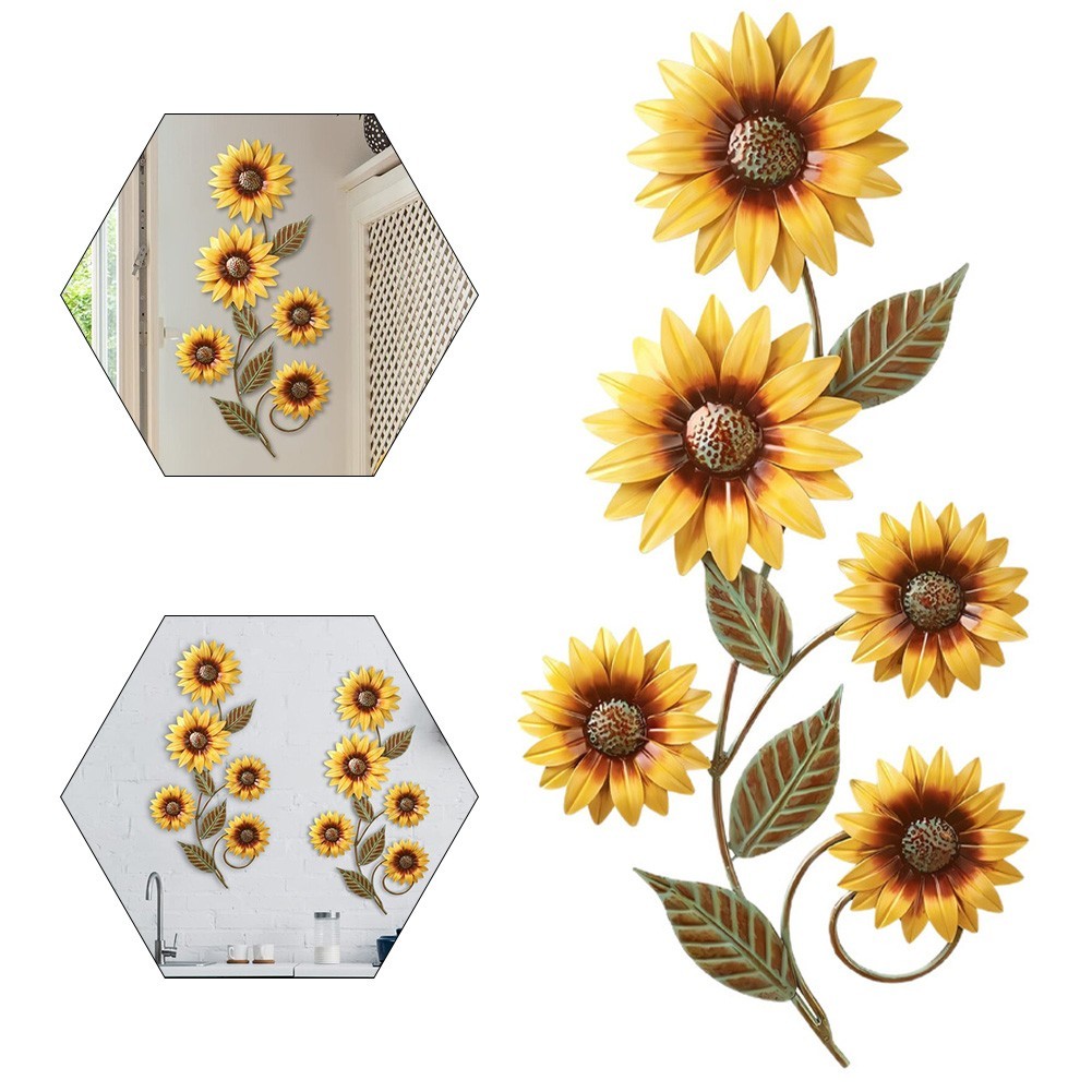 Decorative Sunflower Wall Art 11 8 Inches for Indoor and Outdoor Spaces