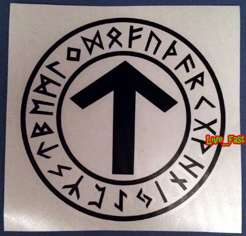TYR WARRIOR RUNE VINYL DECAL STICKER asatru thor pagan viking odin nordic runes