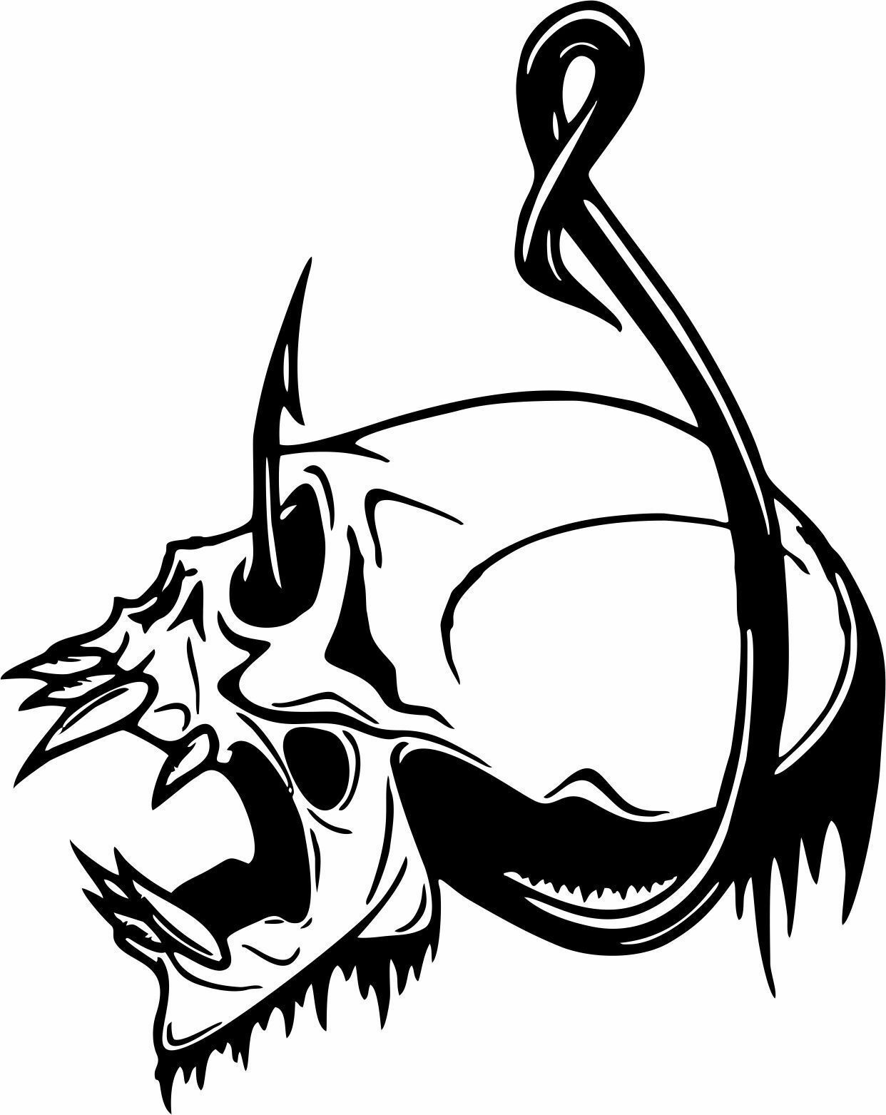 Vinyl Decal for Window – Skull & Fishing Hook