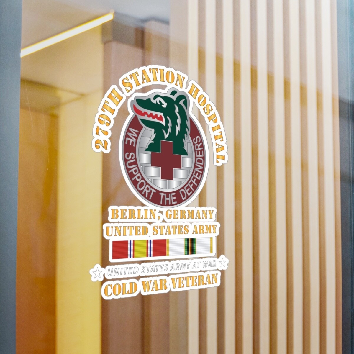 Kiss-Cut Vinyl Decals – Army – 279th Station Hospital – Berlin, Germany w COLD S