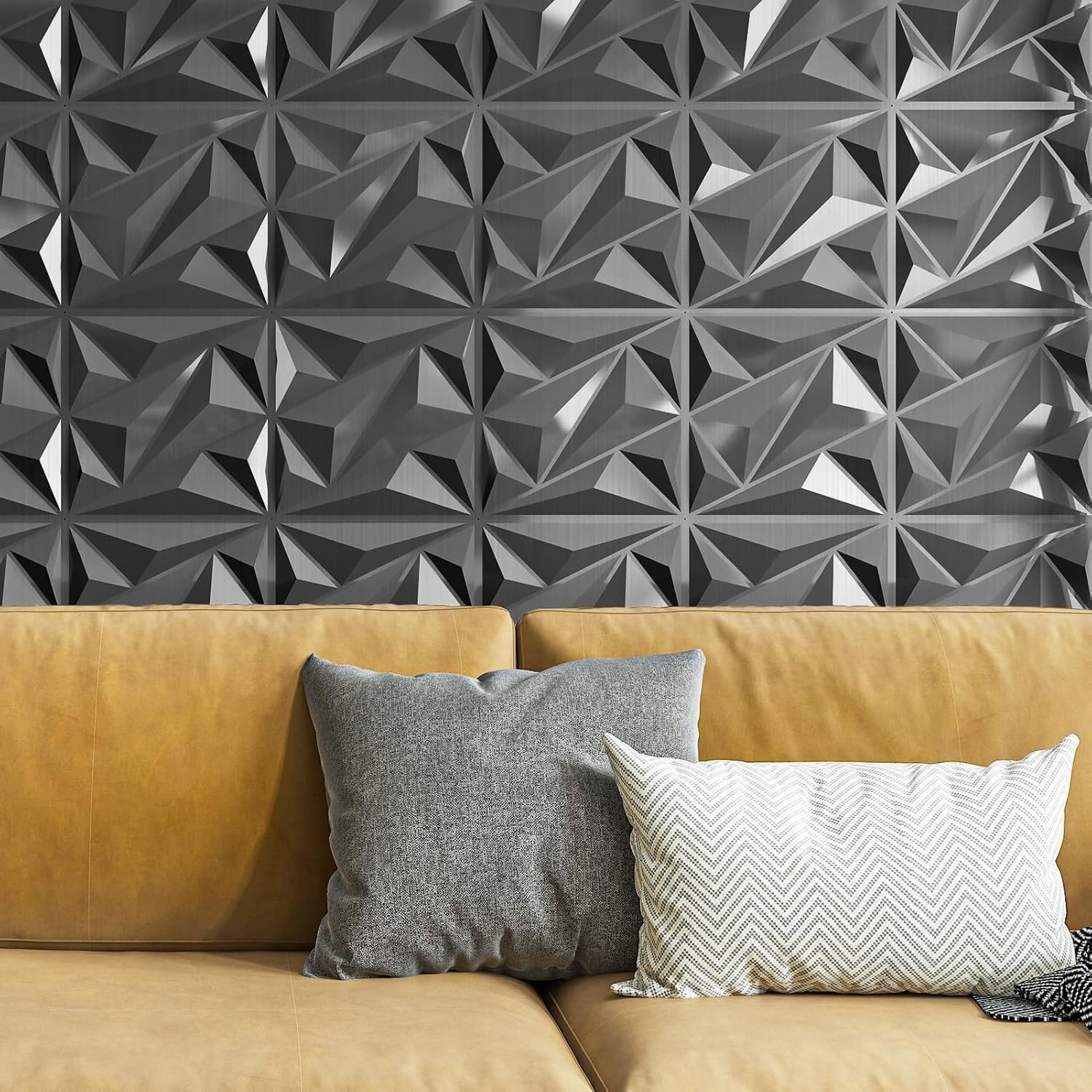 Luxury 3D Diamond Wall Panels 33pk Silver – Waterproof Commercial Grade PVC