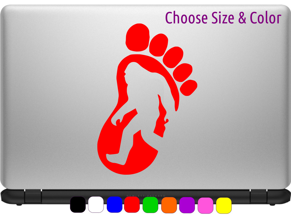 BIGFOOT FOOTPRINT CAST Vinyl Decal Window Wall Truck Sticker CHOOSE SIZE COLOR
