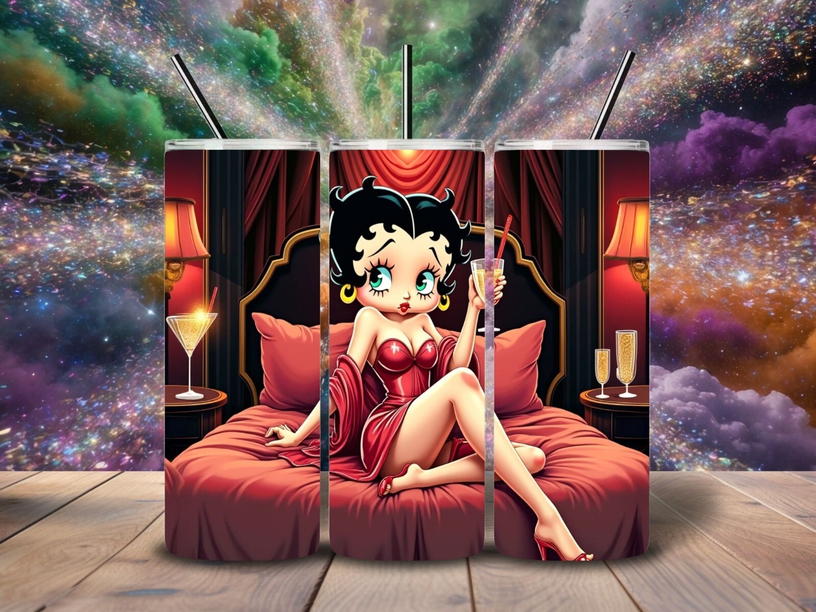 #1 – Betty Boop Skinny 20oz Tumbler, Sublimation, Heat Transfer, Seamless Design