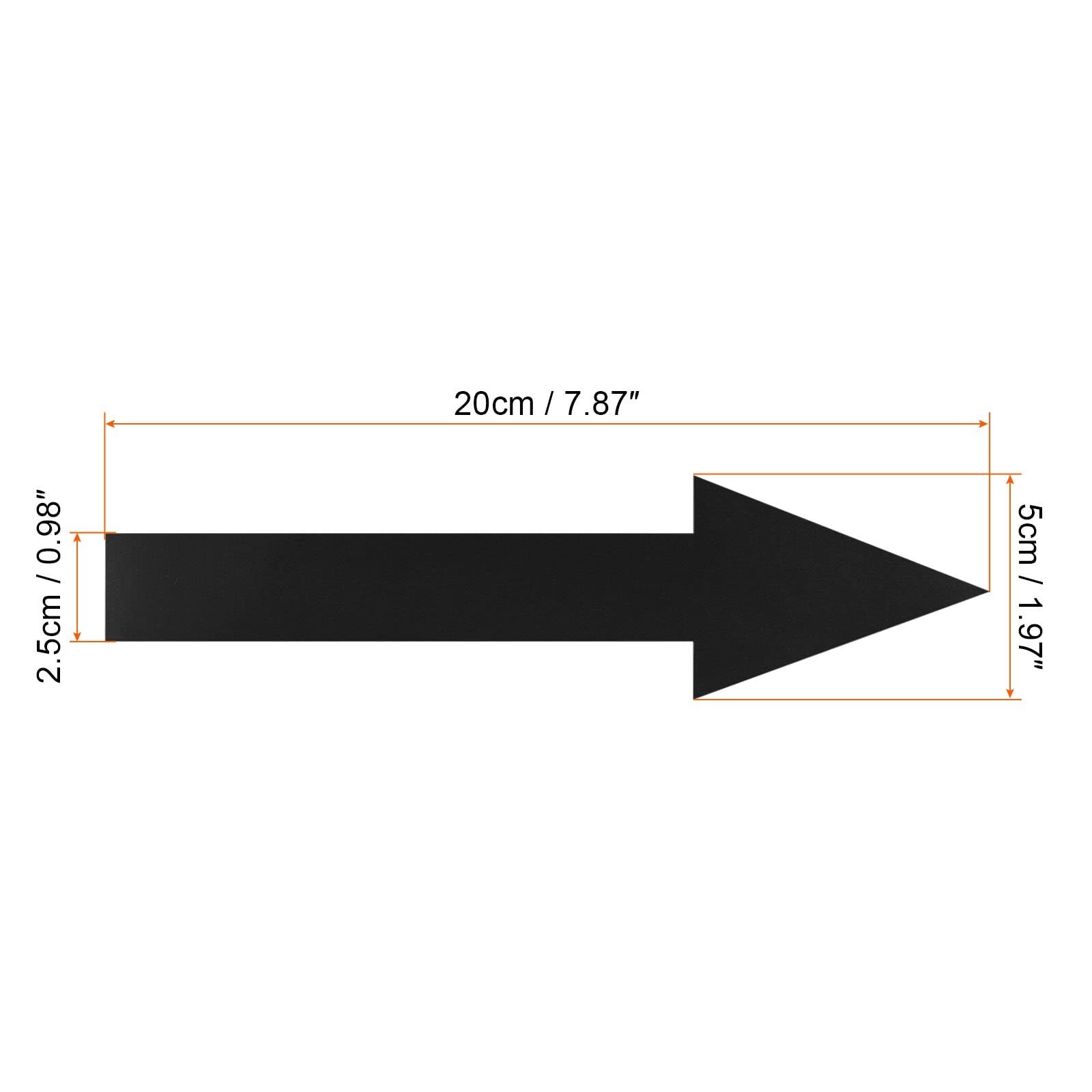 8"x2" Arrow Sticker Black, 10 Pack PVC Removable Self Adhesive Waterproof Flo…