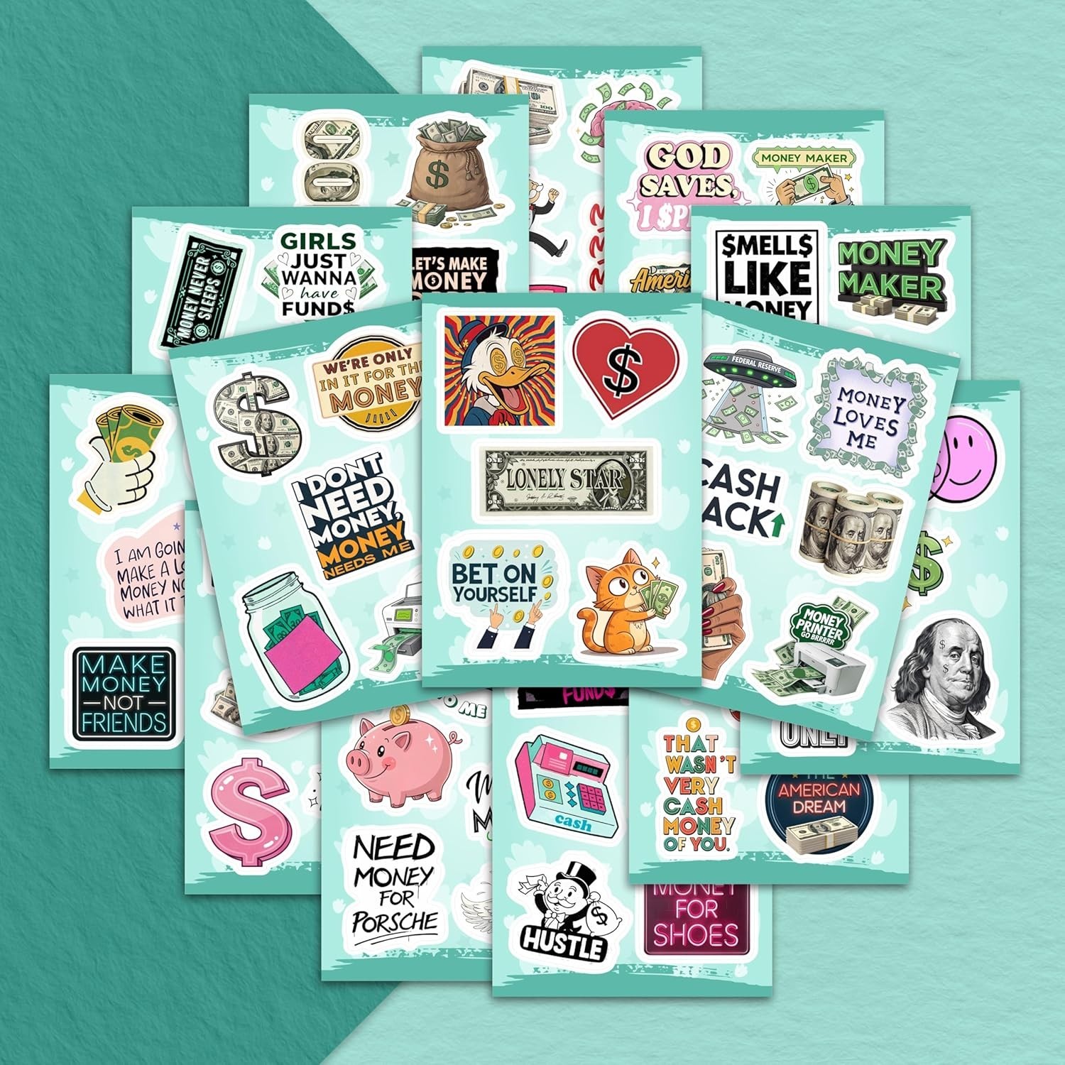 100Pcs Money Stickers for Planner for Adults, for Water Bottle – Money Sign, …