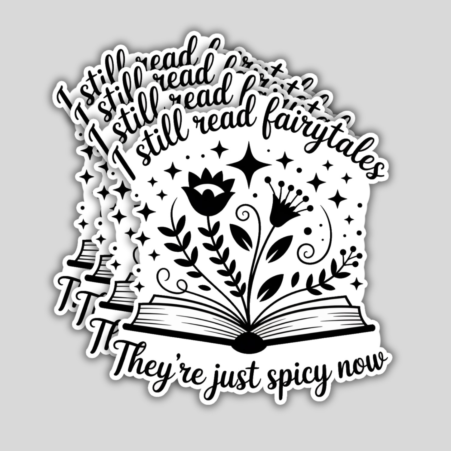 Spicy Fairytale Reader Stickers: Booktok Laptop Decals – 4 Pack