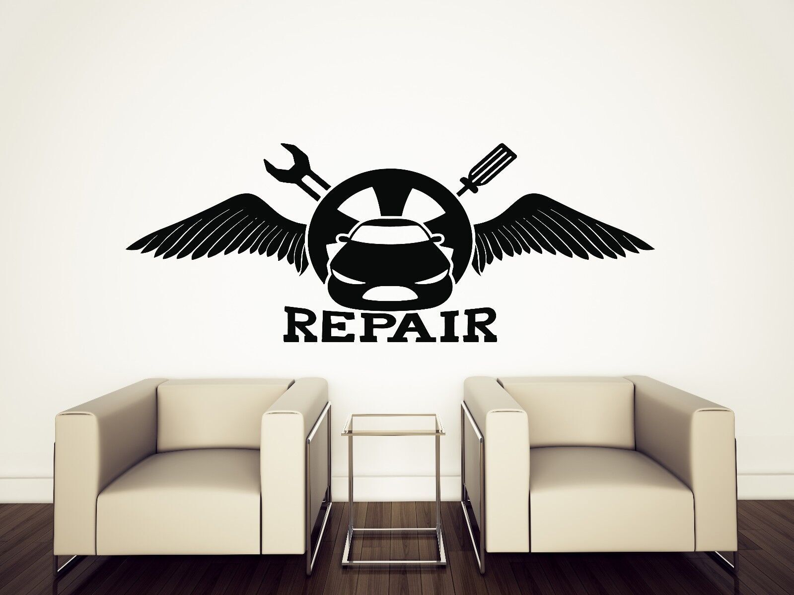 Vinyl Decal Wall Sticker Car Auto Shop Body Repair Tools Wrench Pit Stop (n295)