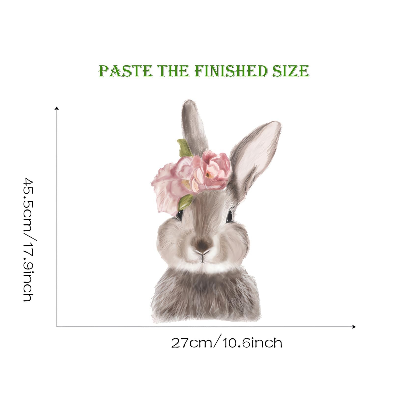Cute Bunny Flower Wall Stickers, Cartoon Rabbit Animal Wall Decals Removable …