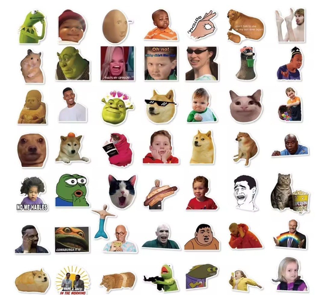 10 pc Funny Meme Sticker Set Collectible Stickers ST7