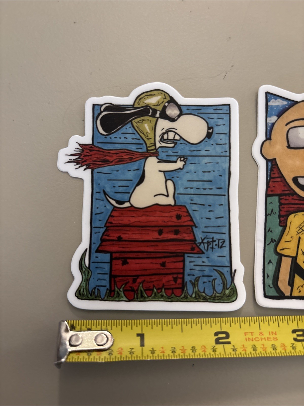 Snoopy & Charlie Brown Cosplay Sketch (2 Stickers Dishwasher Safe) Homage/Art