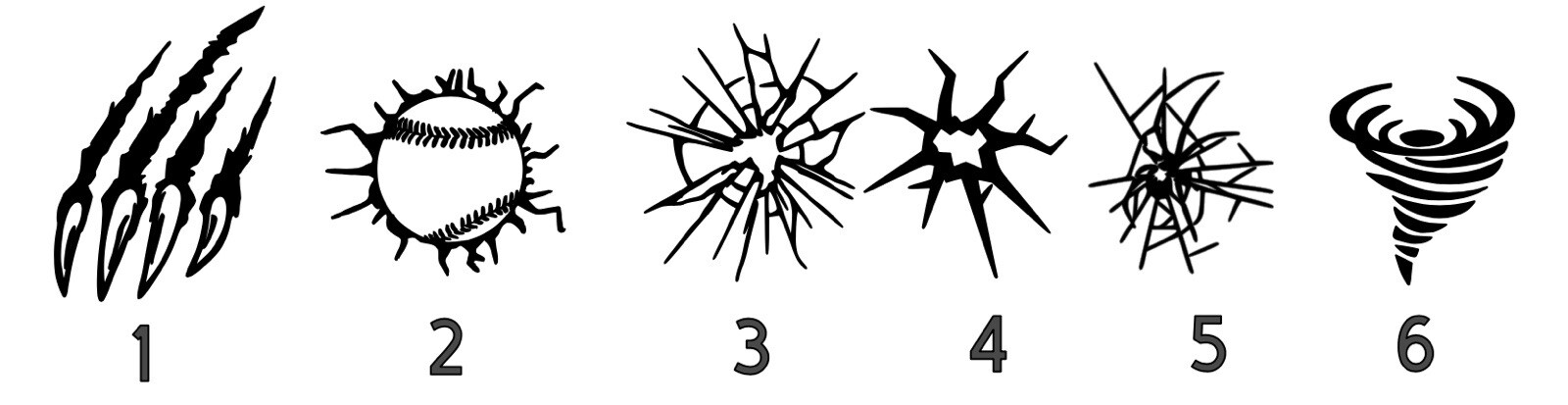 Cracked Glass; Scratches; Tornado Vinyl Decal (read description)